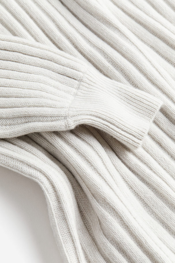 H&M Rib-knit Dress Light Grey