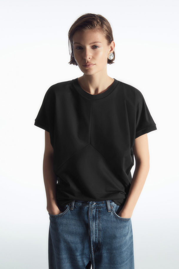 COS Panelled Batwing T-shirt Navy