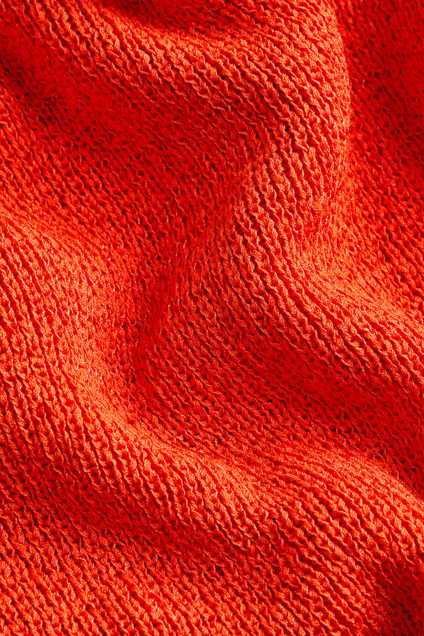 H&M Knitted Silk-blend Dress Red