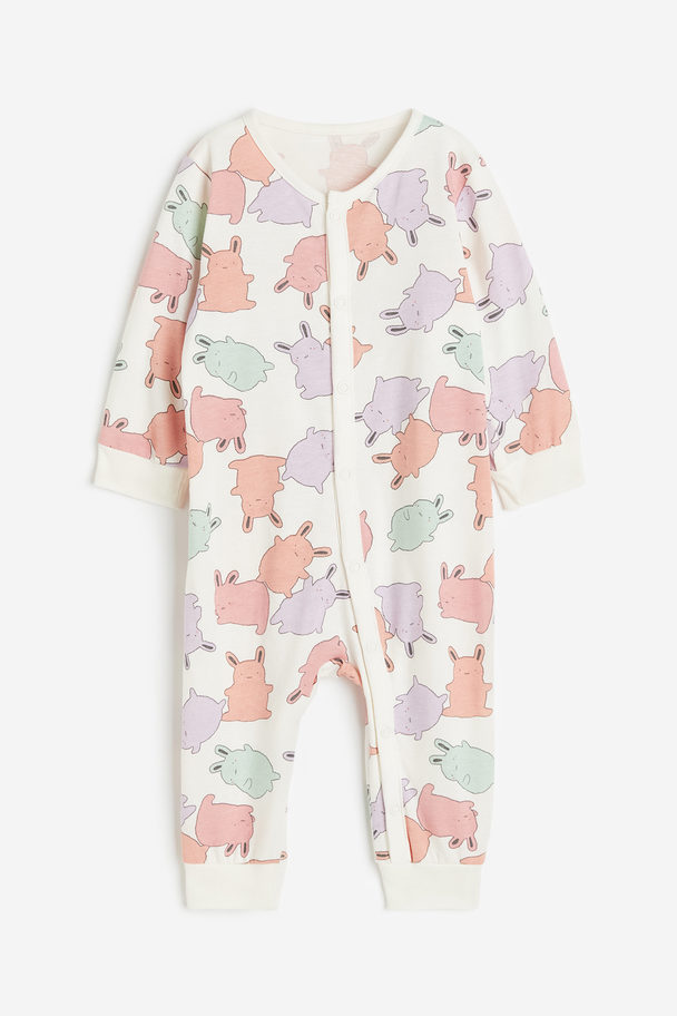 H&M Pyjamapakje Met Dessin Wit/konijntjes