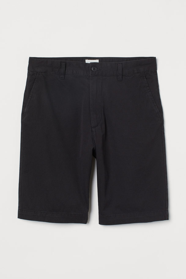 H&M Cotton Chino Shorts Black