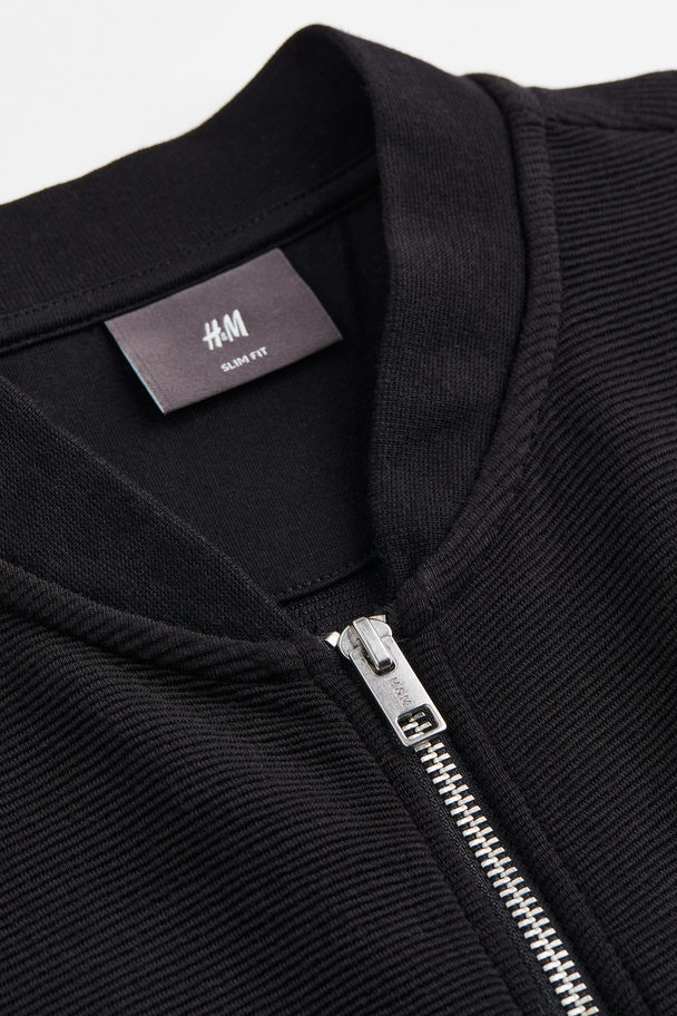 H&M Cardigan mit Reißverschluss Schwarz