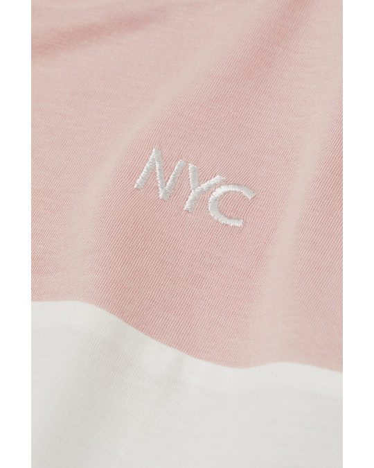 H&M Boxy T-shirt Light Pink/nyc