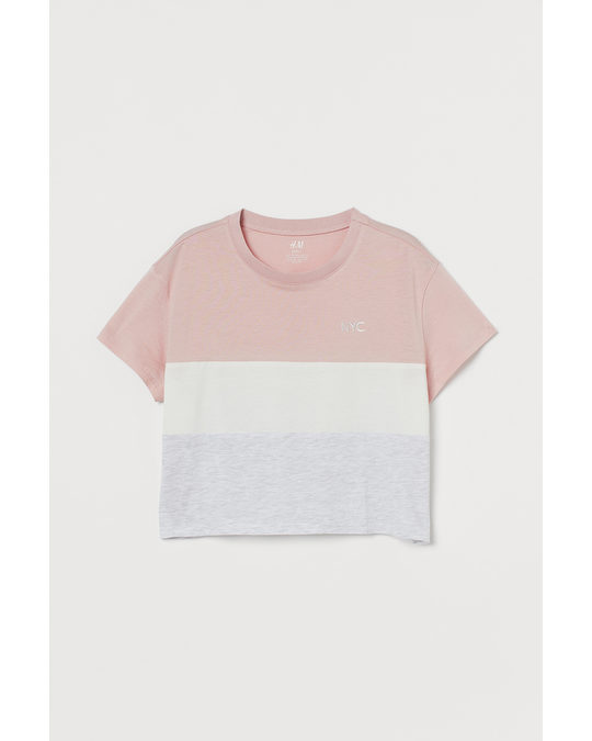 H&M Boxy T-shirt Light Pink/nyc
