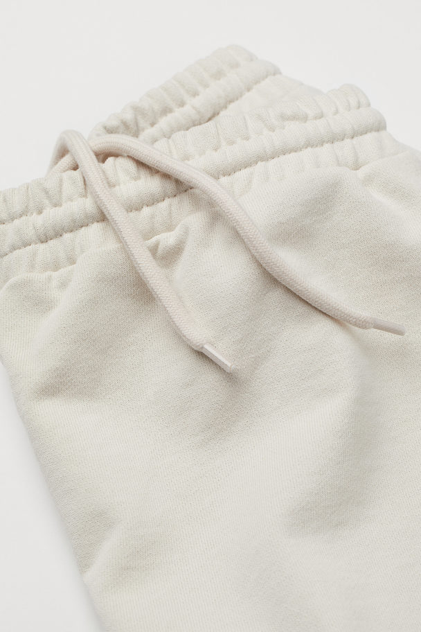 H&M Cotton Sweatshirt Shorts Light Beige