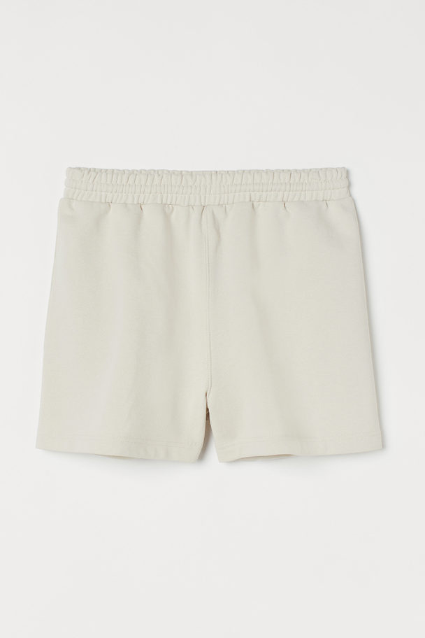 H&M Cotton Sweatshirt Shorts Light Beige