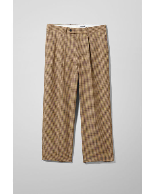 Weekday Colin Checked Trousers Beige