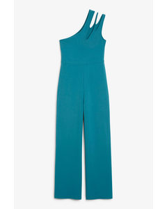 Turquoise Asymmetrical Jumpsuit Turquoise