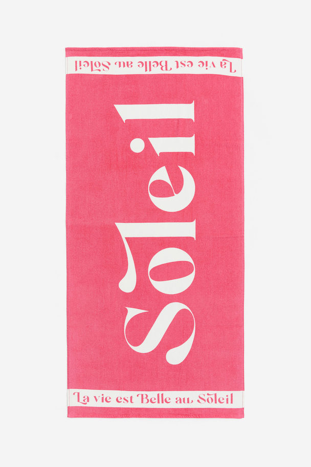 H&M HOME Printed Beach Towel Pink/soleil