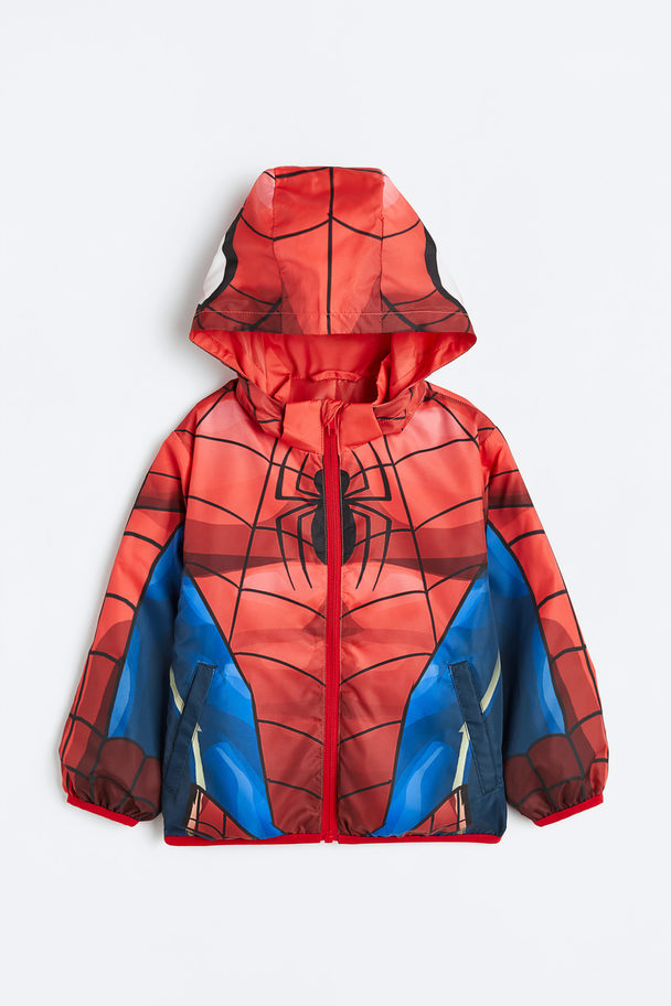 H&M Print-motif Windbreaker Red/spider-man