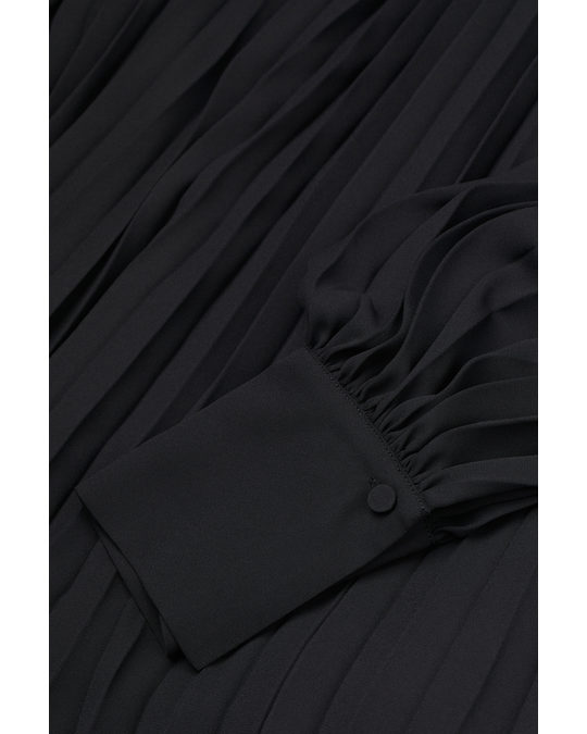 H&M Pleated Blouse Black