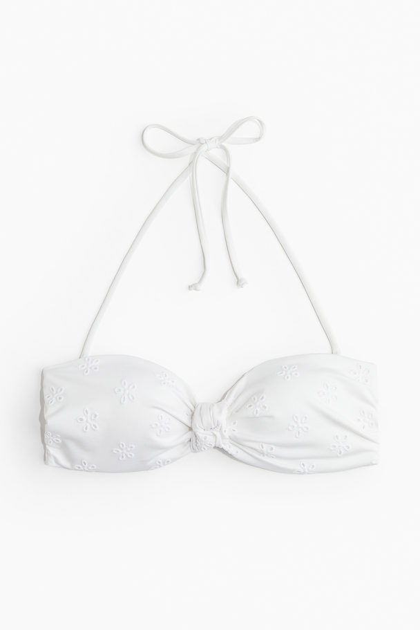 H&M Padded Bandeau Bikini Top White