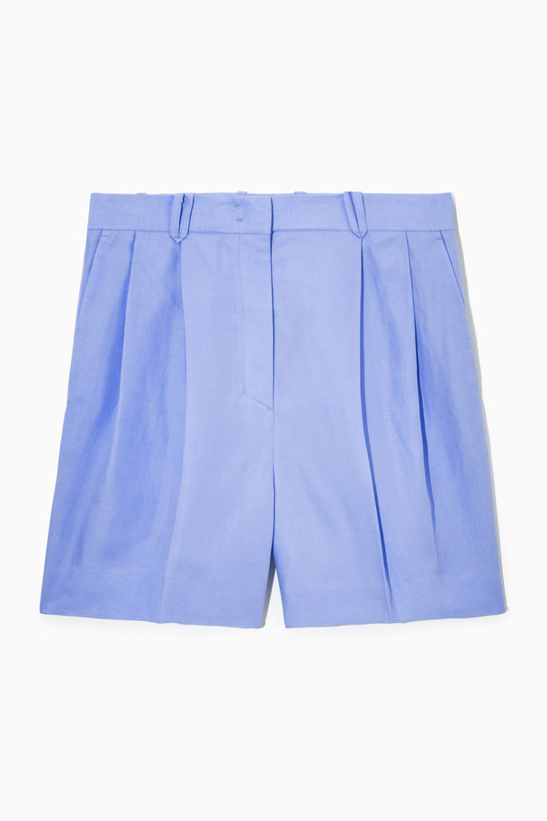COS Pleated Shorts Light Blue