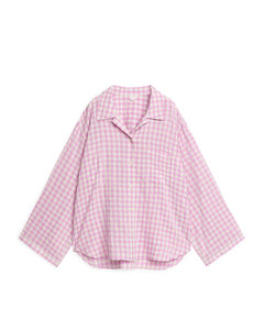 Pyjamasskjorte I Bæk Og Bølge Pink/råhvid