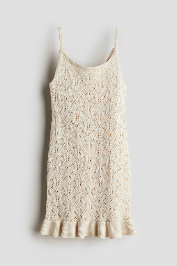 H&M Jacquard-knit Strappy Dress Beige