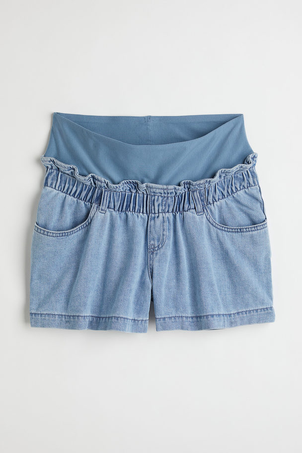 H&M Mama Pull-on Denim Shorts Light Denim Blue