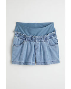 Mama Pull-on Denim Shorts Light Denim Blue