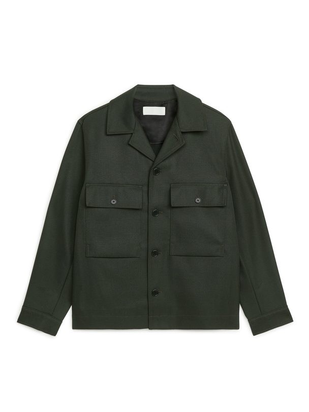 ARKET Workwear-Jacke aus schwerem Twill Dunkelgrün