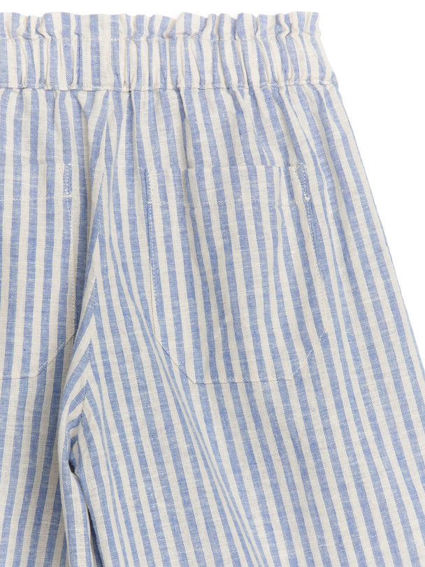 ARKET Lockere Leinenhose Weiß/Blau