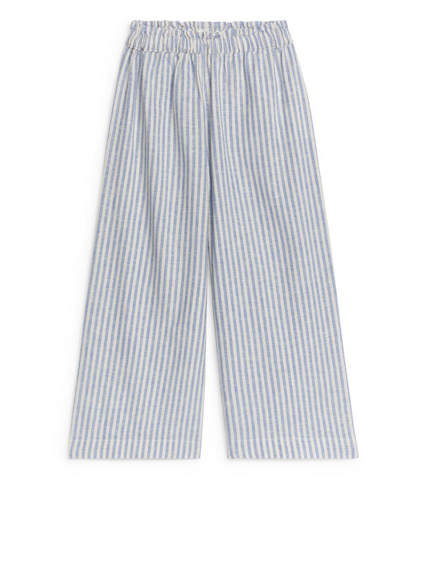 ARKET Relaxed Linen Trousers White/blue