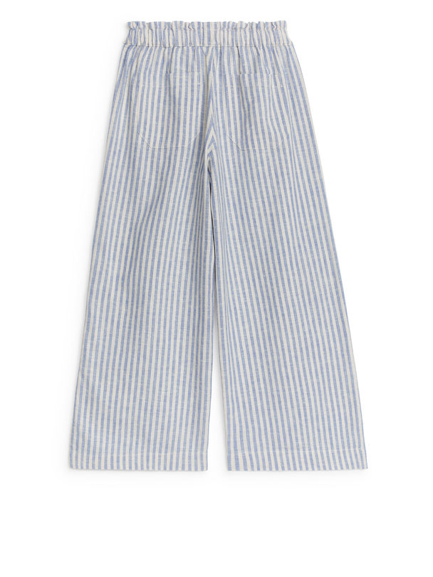 ARKET Relaxed Linen Trousers White/blue