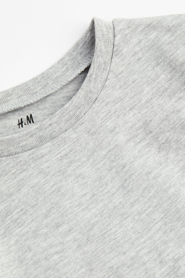 H&M Langarm-T-Shirt Hellgraumeliert