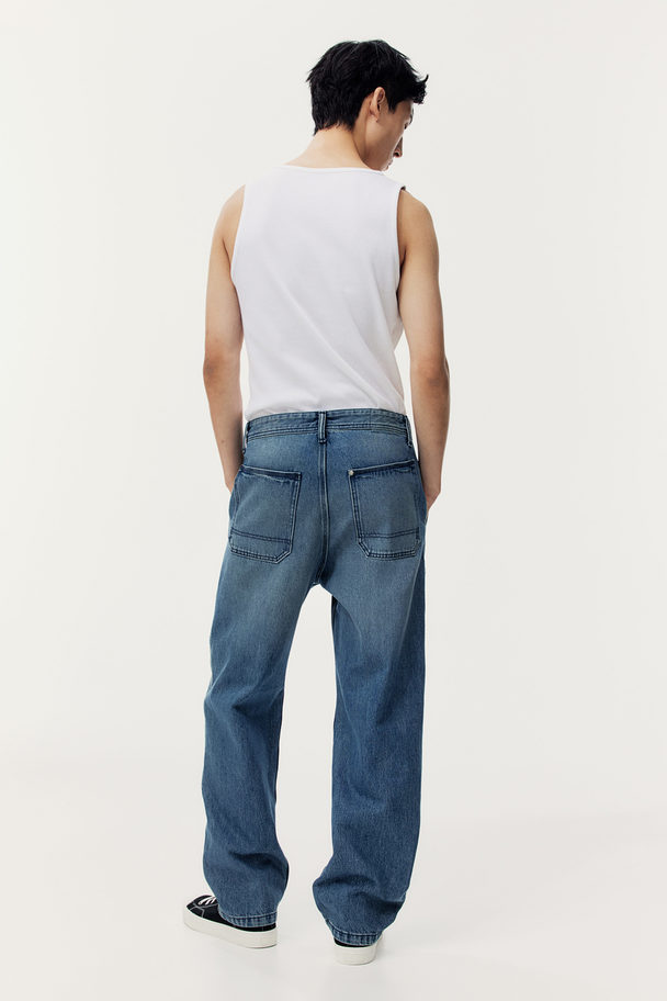 H&M Loose Worker Jeans Denim Blue