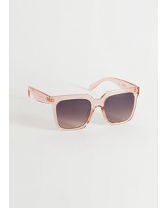 Squared Transparent Sunglasses Transparent Pink