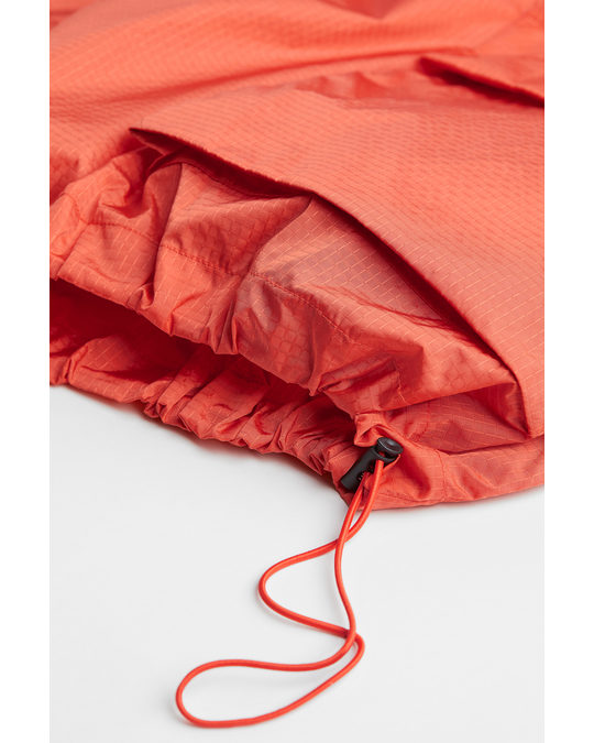 H&M Water-resistant Nylon Popover Jacket Fire Orange