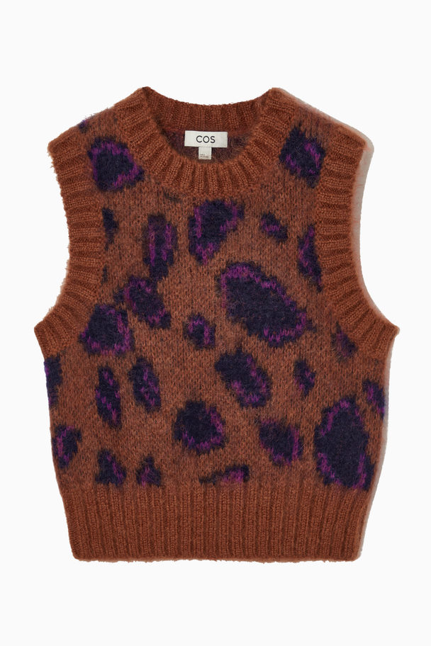 COS Jacquard Mohair Vest Brown / Purple