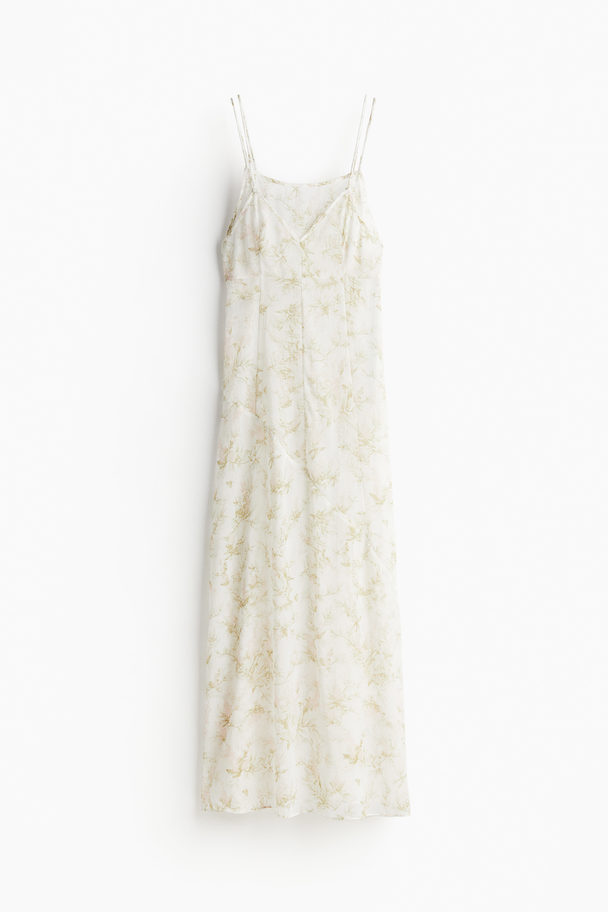 H&M Double-layered Sheer Dress White/floral