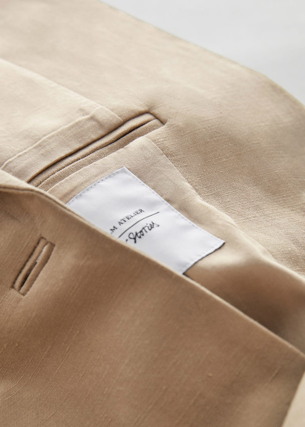 & Other Stories Silk-blend Blazer Coat Beige