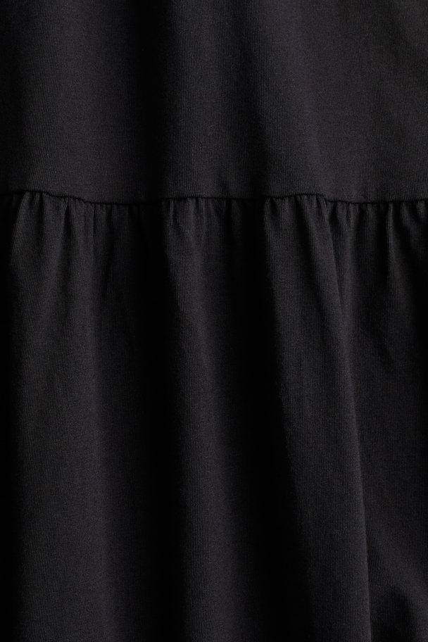 H&M Volantkleid aus Jersey Schwarz