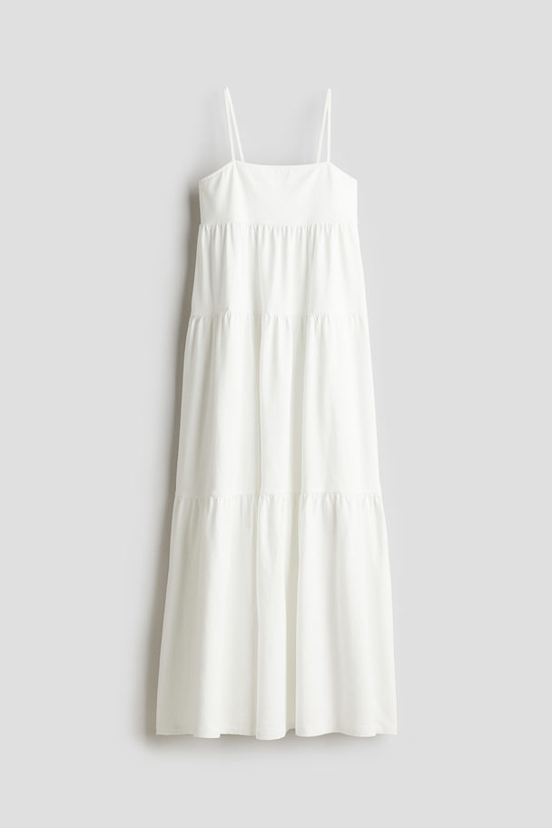 H&M Tiered Jersey Dress White