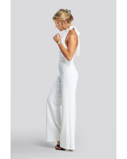 Halterneck Jumpsuit White Schon Ab Min Price Kaufen Afound