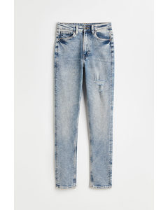 Vintage Skinny High Jeans Licht Denimblauw