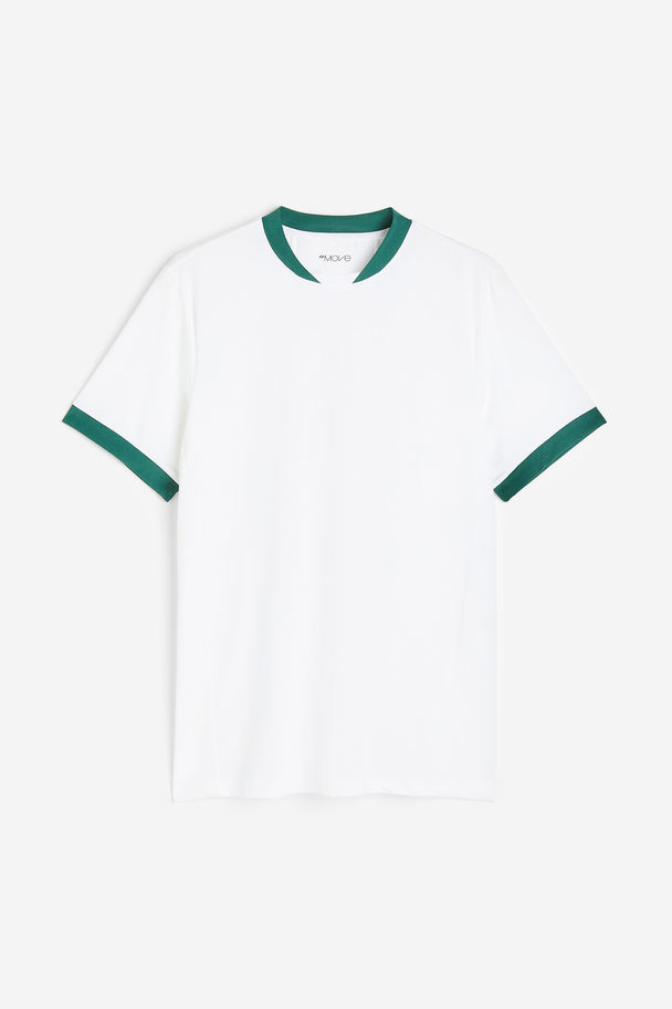 H&M Drymove™ Tennis T-shirt White/dark Green
