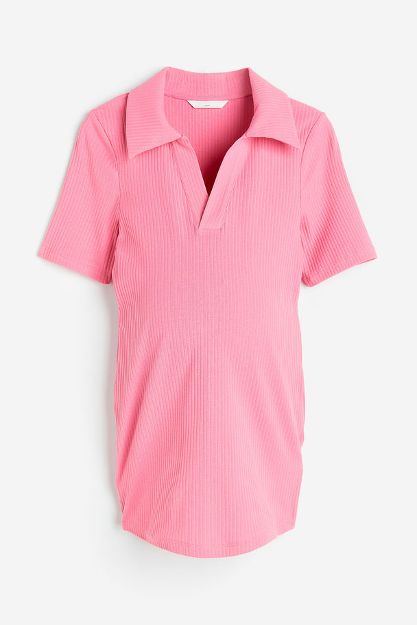 H&M MAMA Geripptes Shirt Rosa