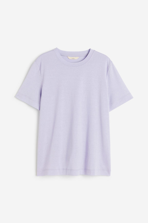 H&M Silk-blend T-shirt Lilac