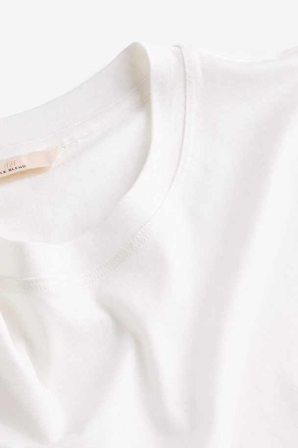 H&M Silk-blend T-shirt White