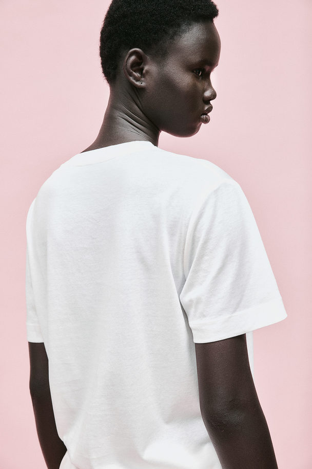 H&M Silk-blend T-shirt White