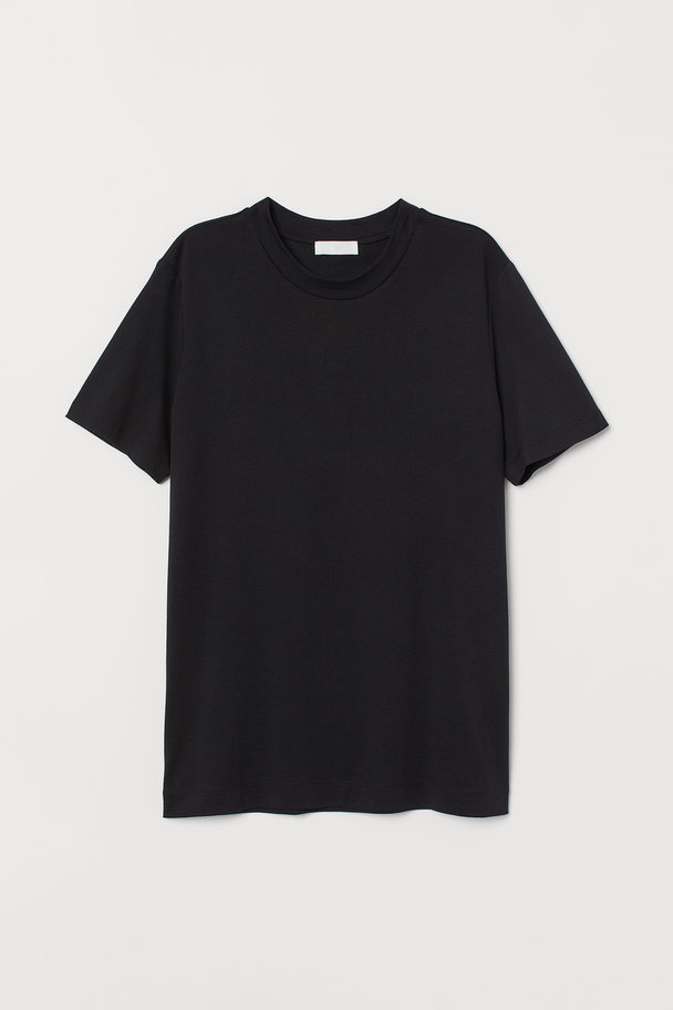H&M T-Shirt aus Seidenmix Schwarz
