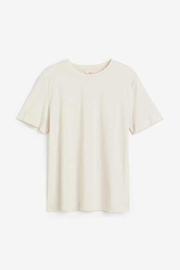 H&M T-Shirt aus Seidenmix Hellbeige