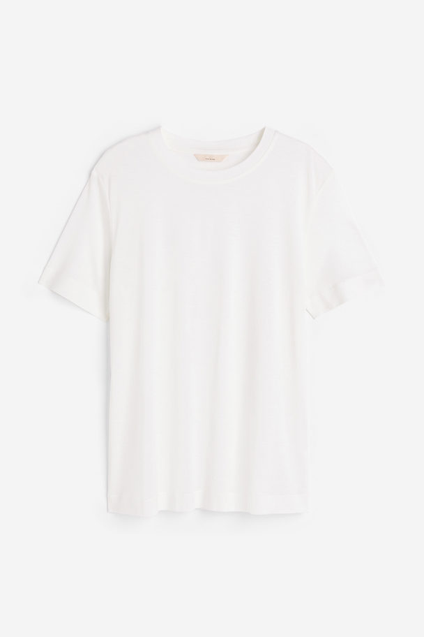 H&M Silk-blend T-shirt White