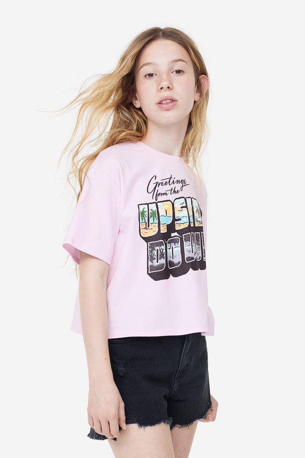 H&M Oversized T-shirt Met Print Paars/stranger Things