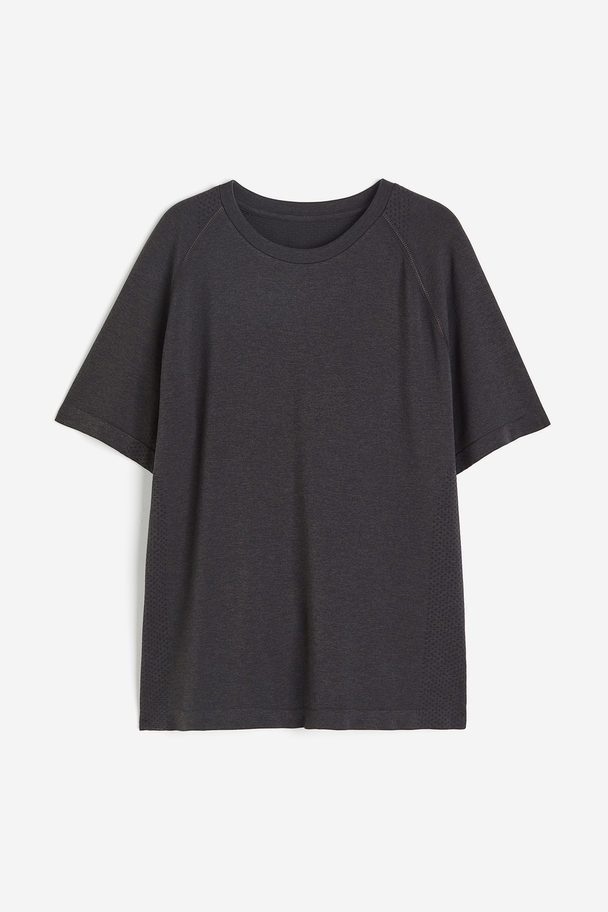 H&M Drymove™ Seamless Sports T-shirt Dark Grey Marl