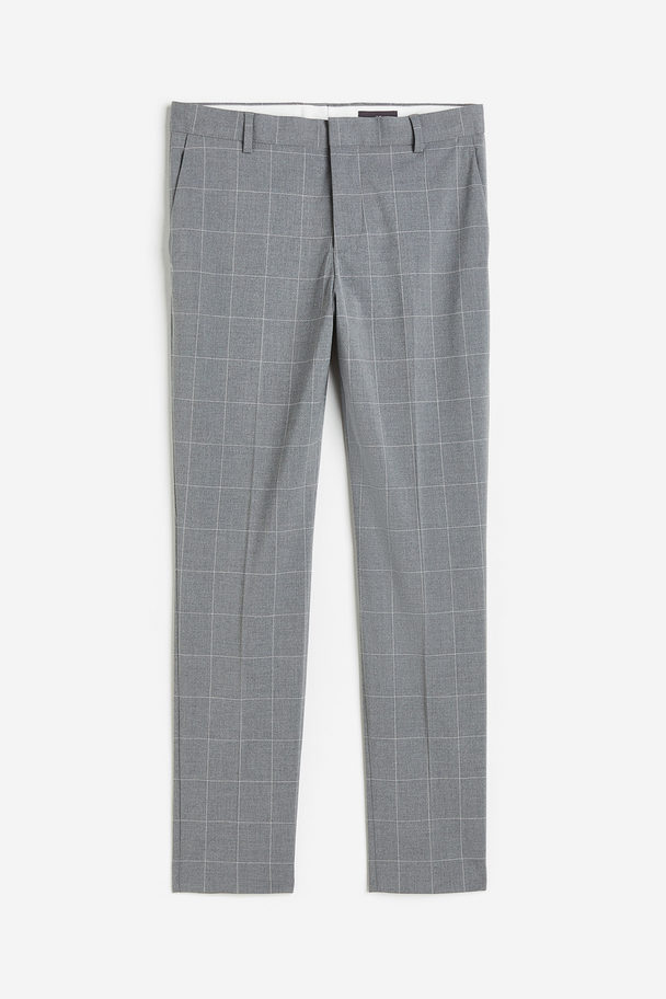 H&M Slim Fit Suit Trousers Grey/checked