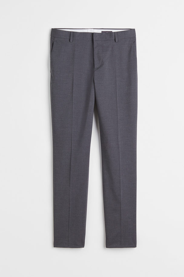 H&M Slim Fit Suit Trousers Dark Grey
