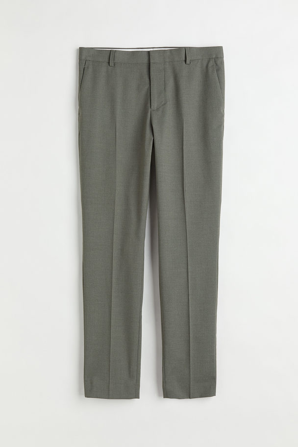 H&M Anzughose in Slim Fit Dunkles Graugrün