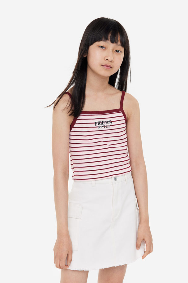 H&M Printed Strappy Top Light Pink/stranger Things